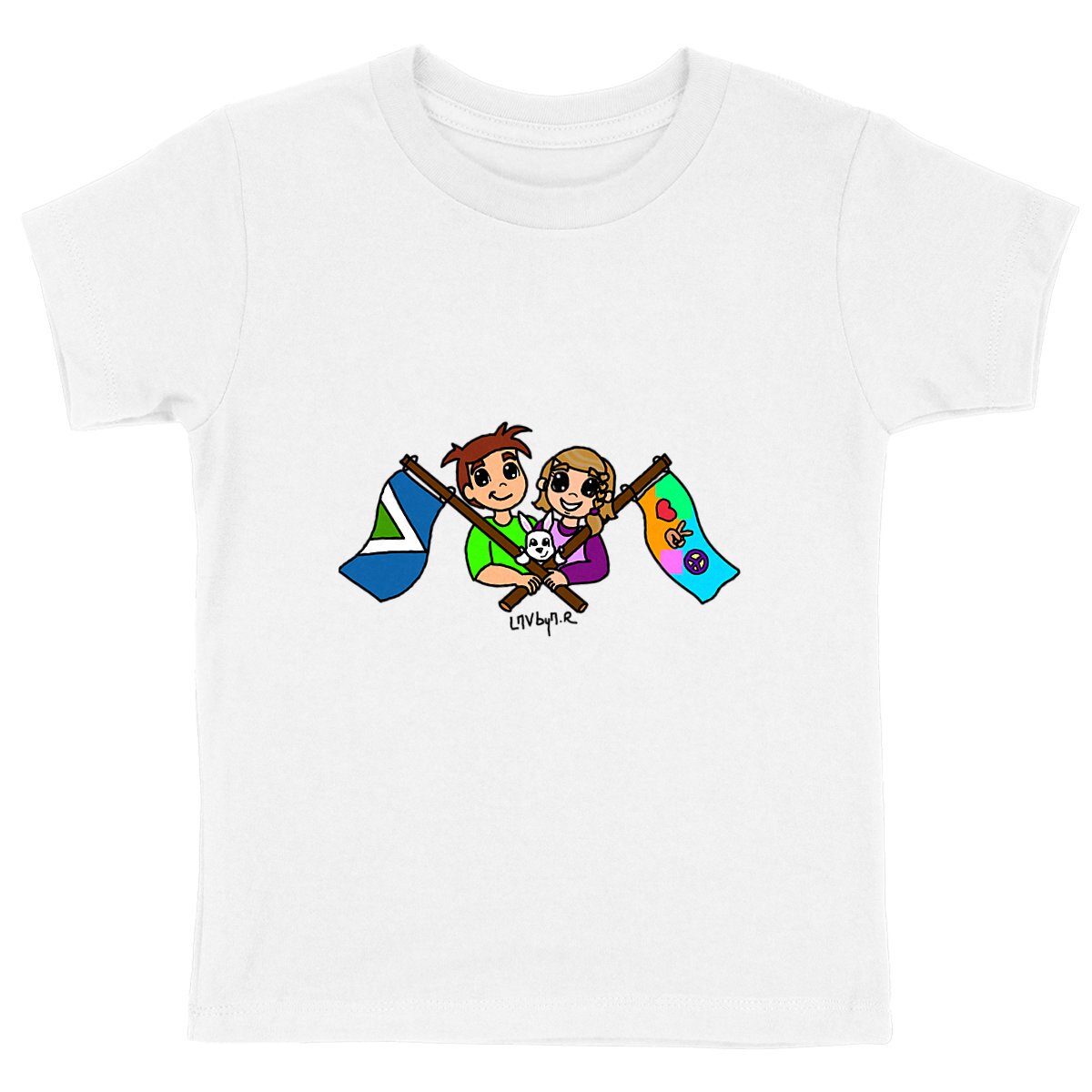 Image back Tee-shirt Bio Enfant KAWAII VEGAN FLAG