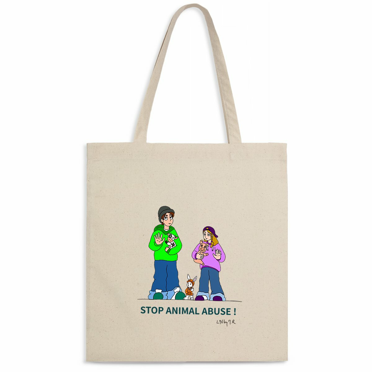 Image front Totebag bio STOP ANIMAL ABUSE