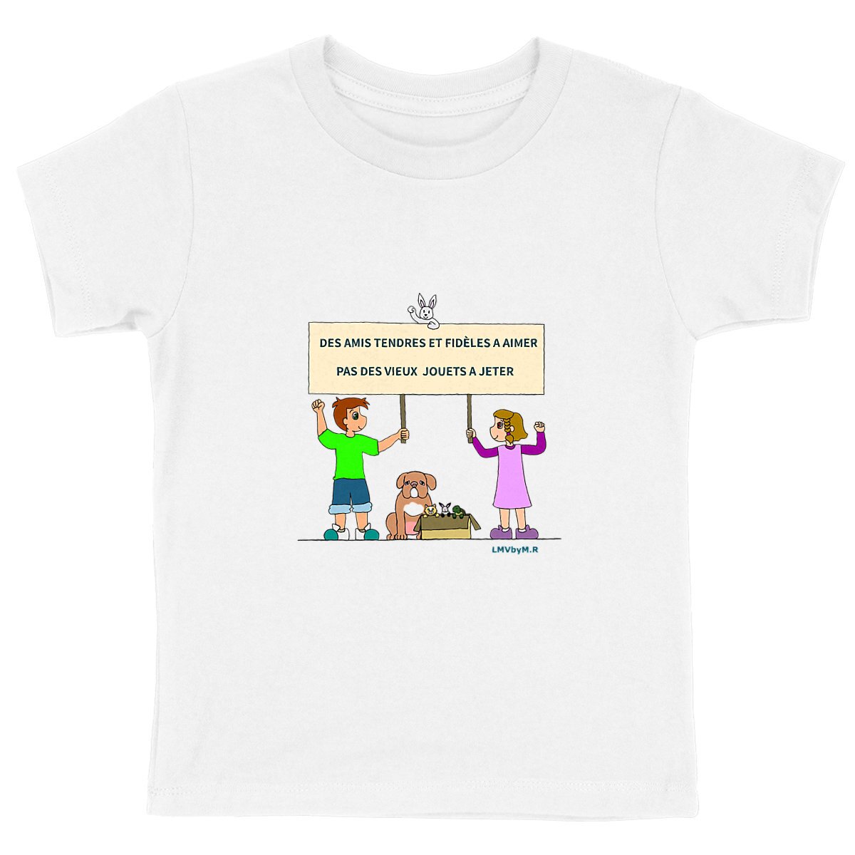Image back Tee-shirt Bio Enfant STOP ABANDON