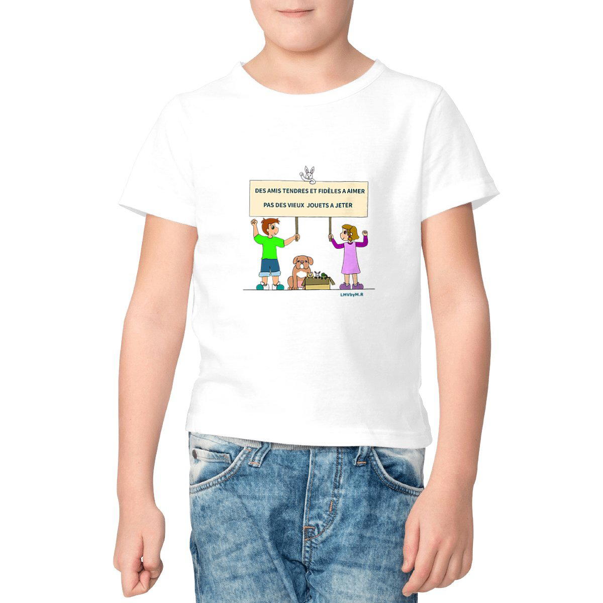 Image front Tee-shirt Bio Enfant STOP ABANDON