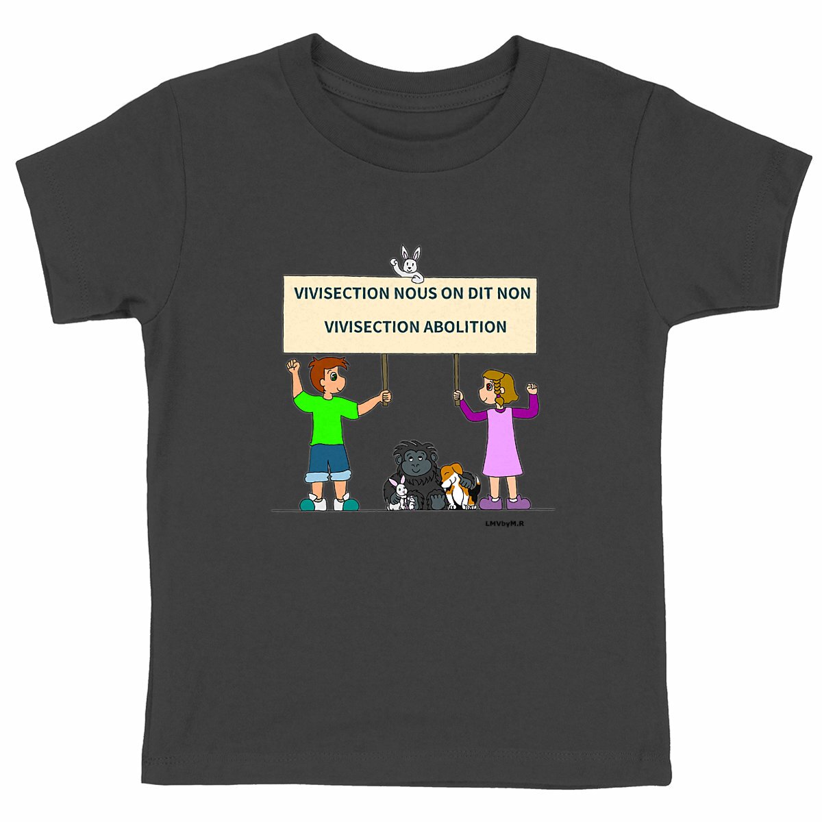 Image back Tee-shirt Bio Enfant STOP VIVISECTION