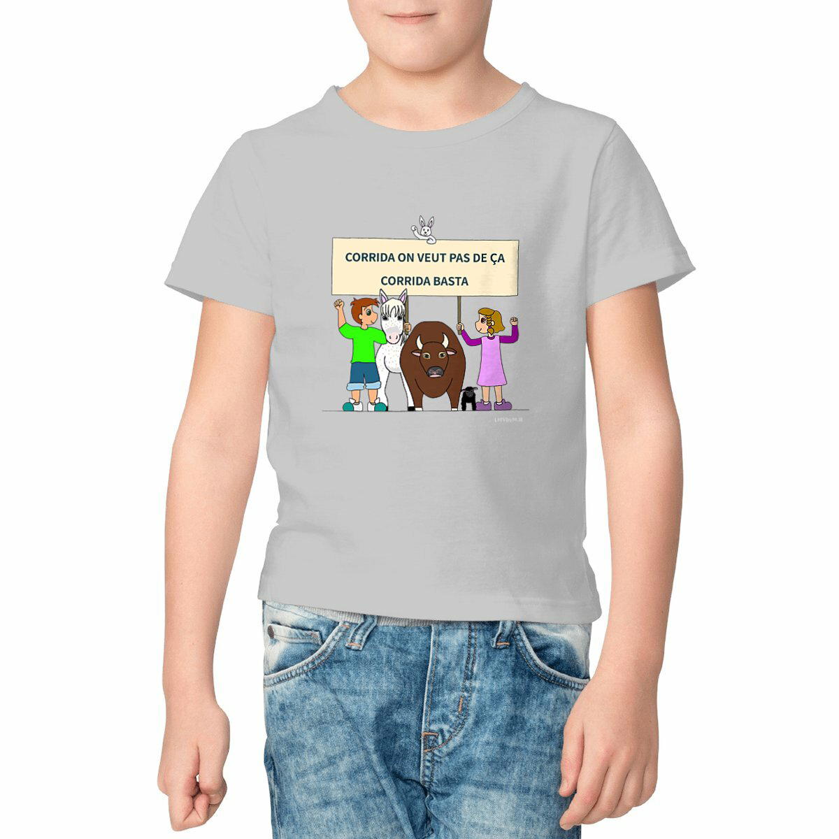 Image front Tee-shirt Bio Enfant STOP CORRIDA