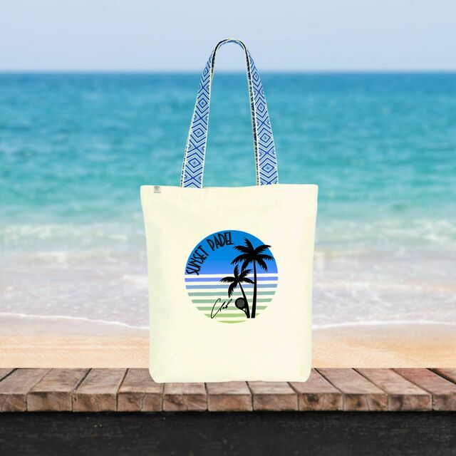 Totebag ethnique - Sunset Padel Blue