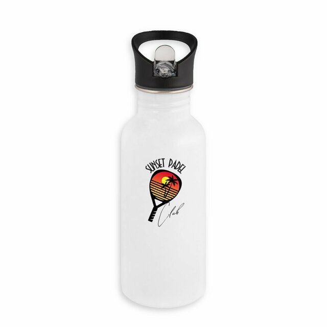Bouteille en inox avec paille - Image