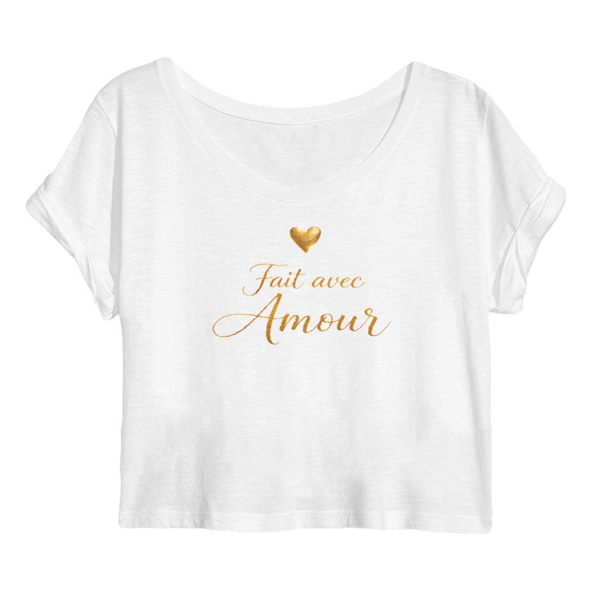 Image front Crop top 100% coton bio Fait Avec Amour