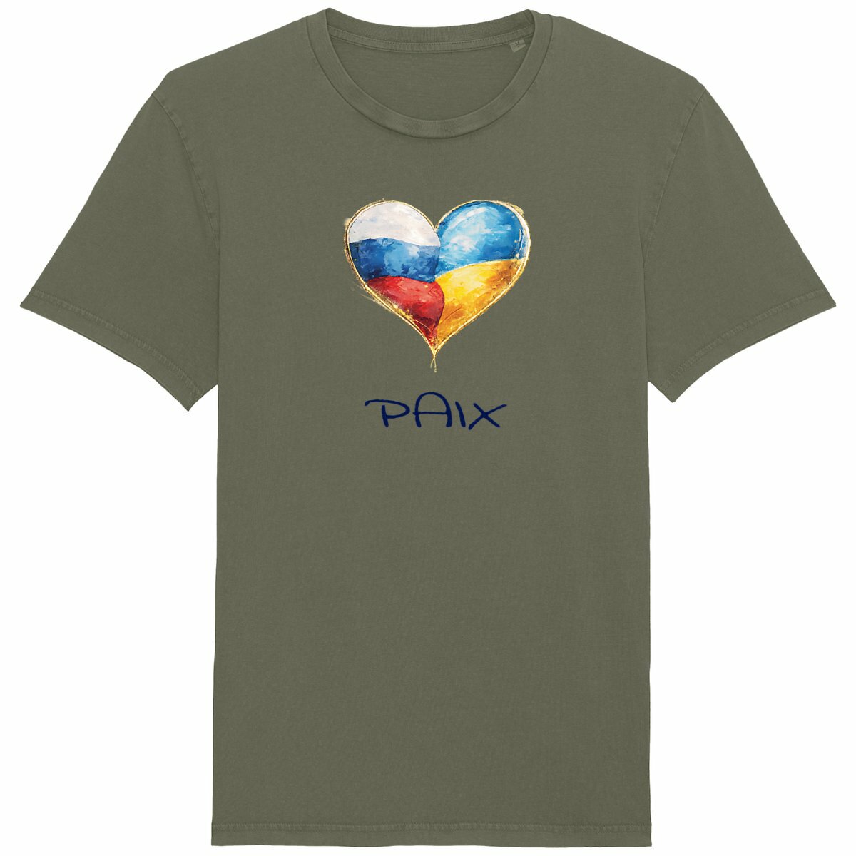 Image front T-shirt Universel Vintage 100% coton biologique Paix