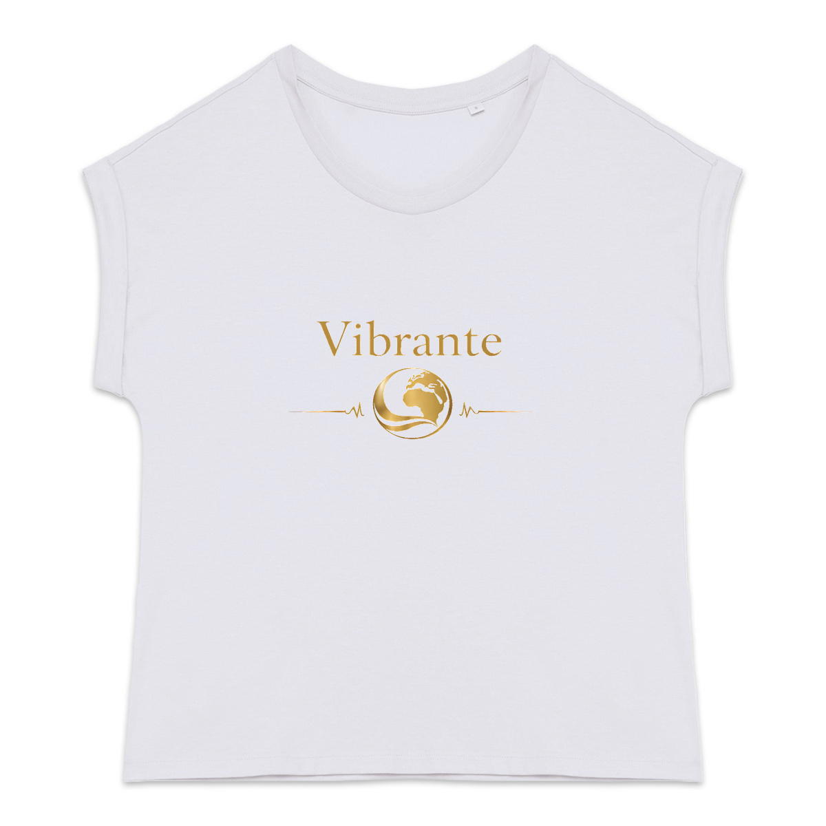 Image back T-shirt femme biologique manches à revers Vibrante
