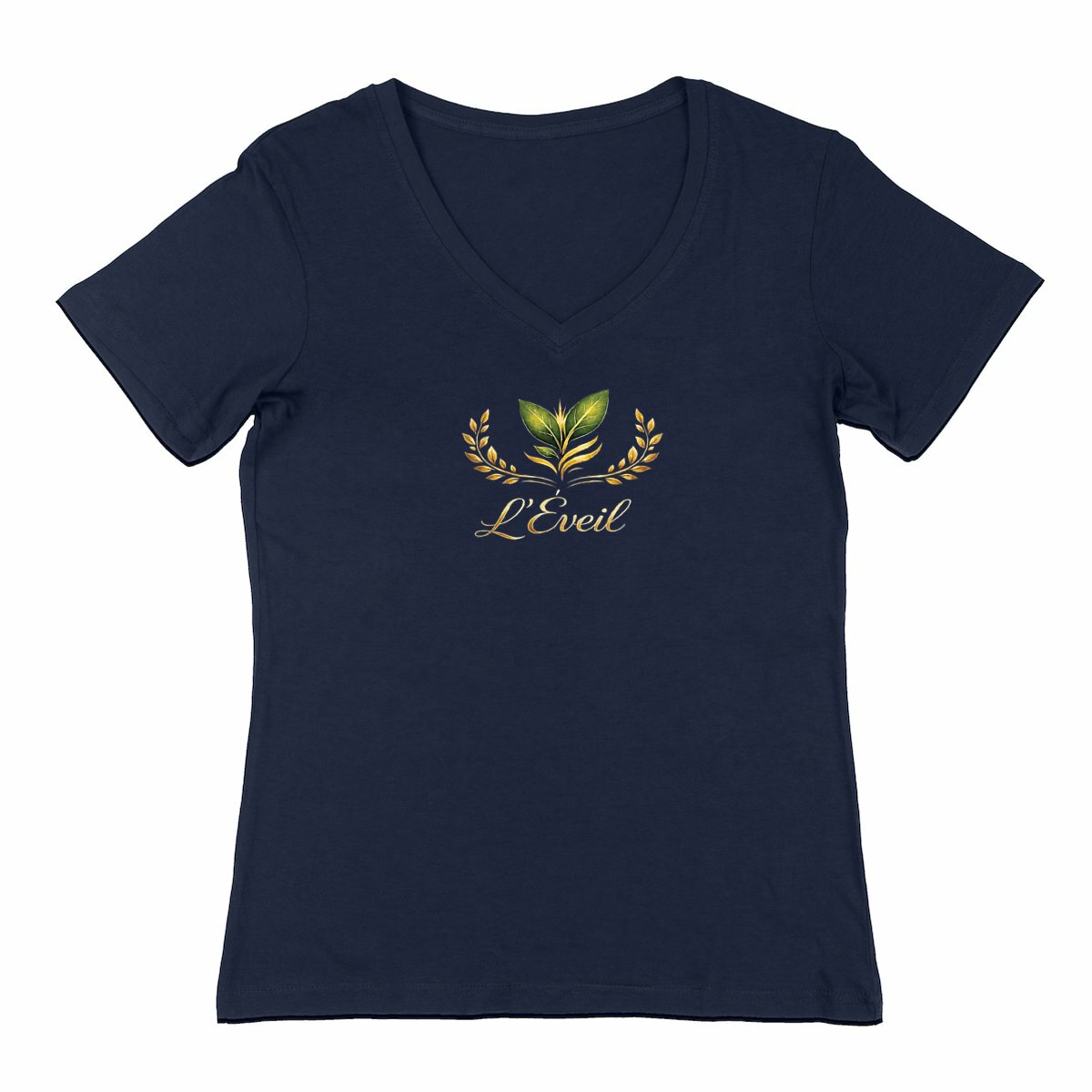 Image front T-shirt Femme Col V, 100%  coton en conversion biologique - L'Éveil