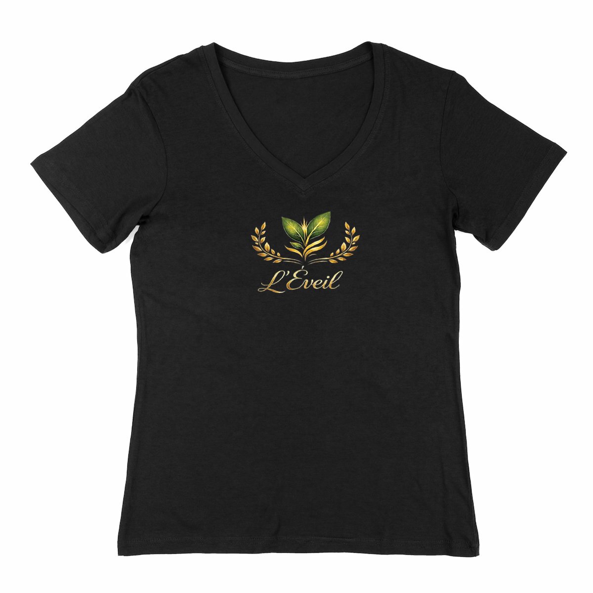 Image back T-shirt Femme Col V, 100%  coton en conversion biologique - L'Éveil