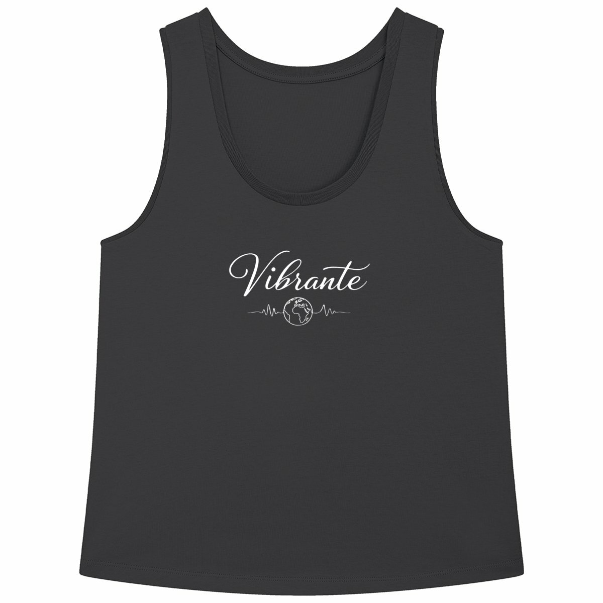 Image front Débardeur Femme noir 100% coton biologique Vibrante 