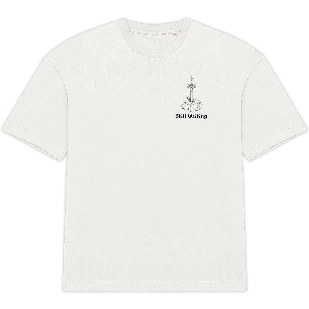 T-shirt Oversize Still waiting blanc