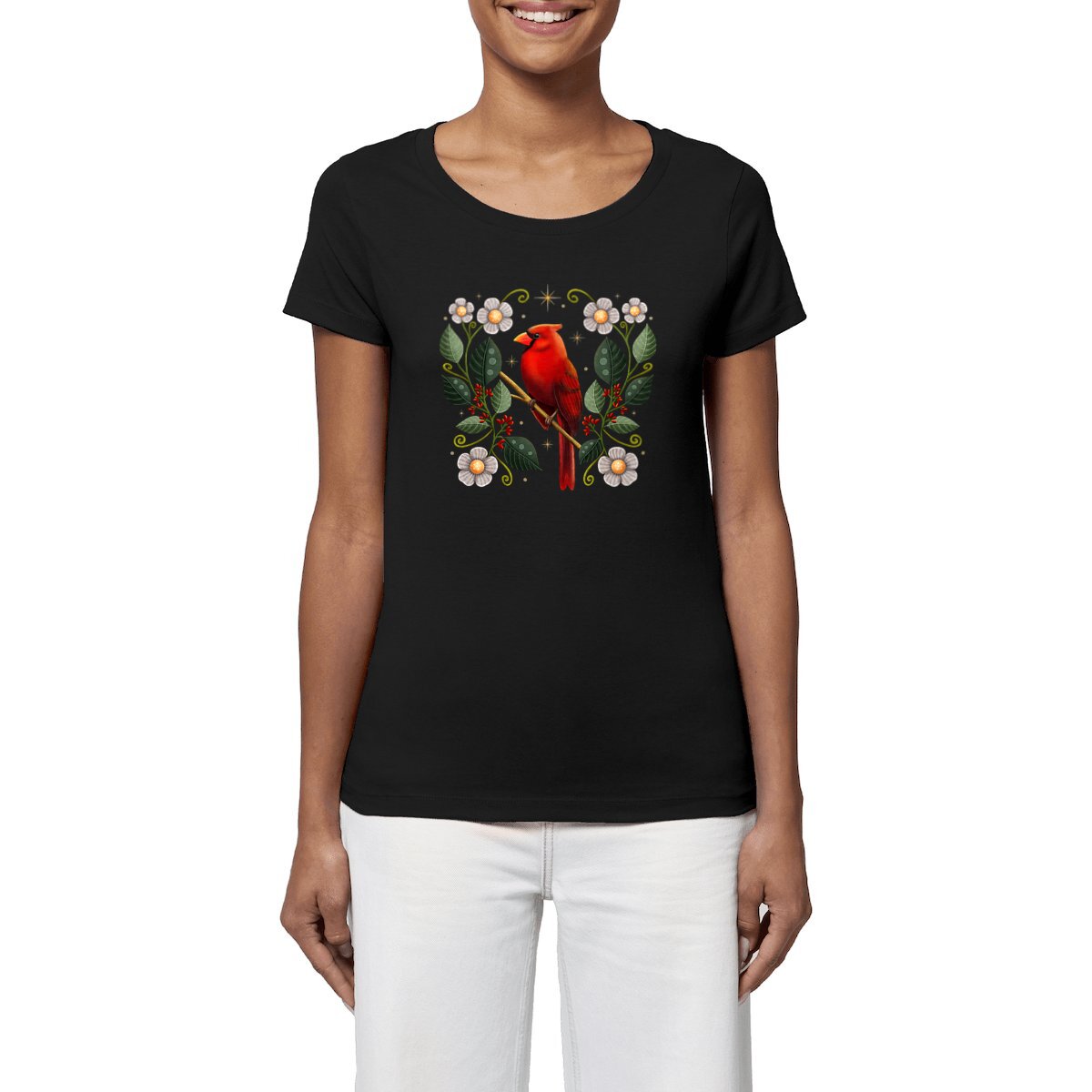 Image front Cardinal Black Women's T-Shirt