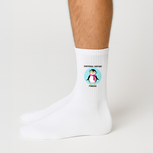 Image front Emotional Support Penguin Socks