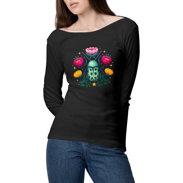 Image front Flower Beetle Dark Women Long Sleeves