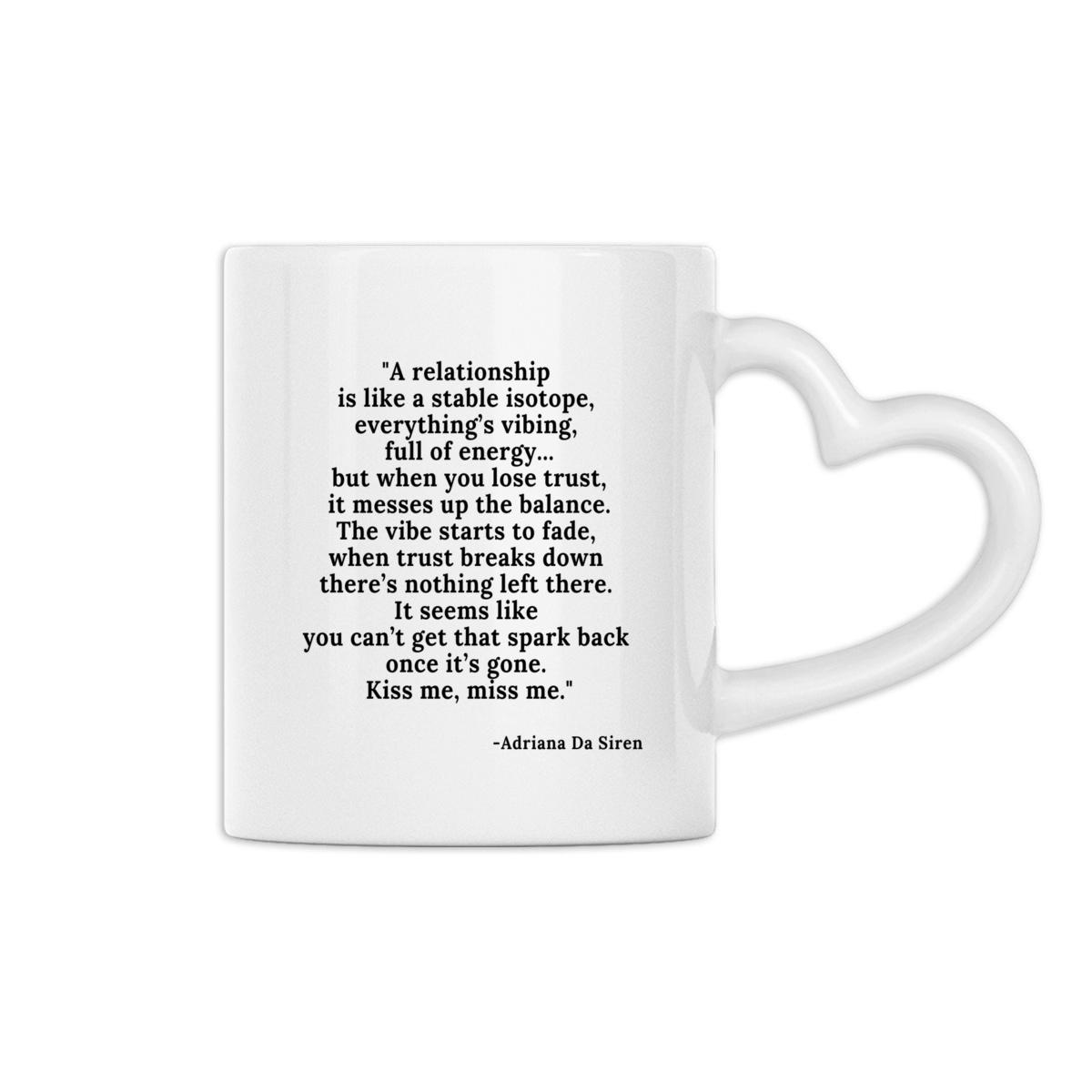 Heart-Shaped Mug - Kiss Me, Miss Me