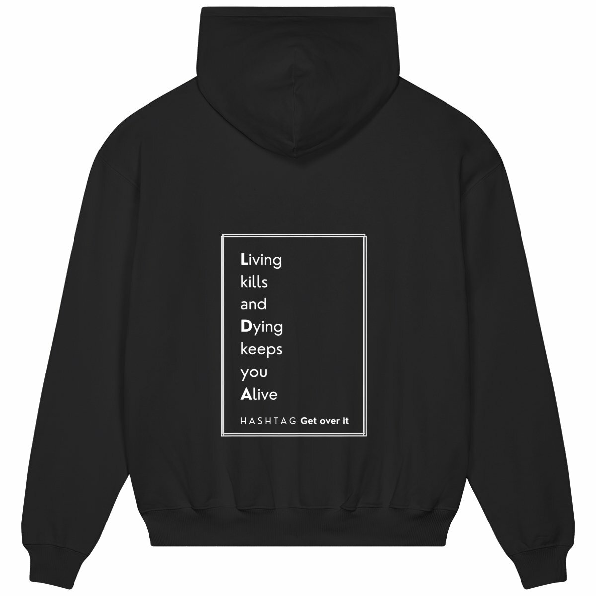 Image back H A S H T A G - Get Over It. - U&I-Gender Oversized Hoodie White Edited