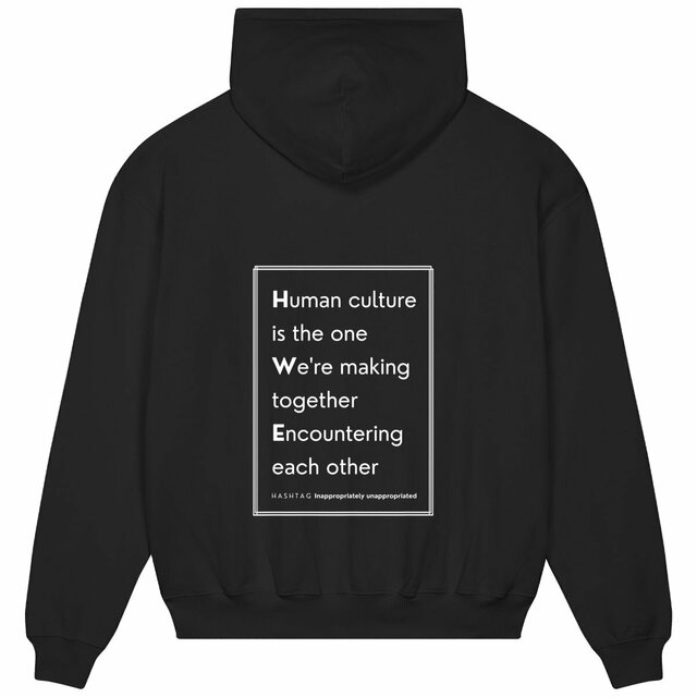Image back H A S H T A G - Inappropriate. - U&I-Gender Oversized Hoodie White Edited