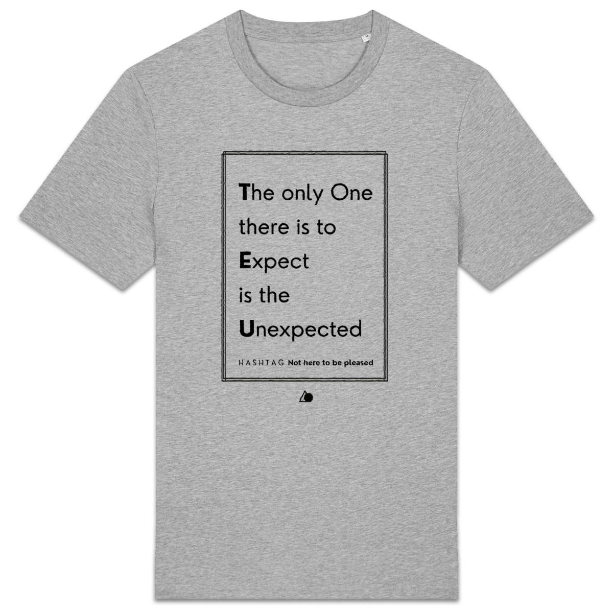 Image back H A S H T A G - Not Here to Be Pleased. - U&I-Gender T-Shirt Heavyweight Black Edited