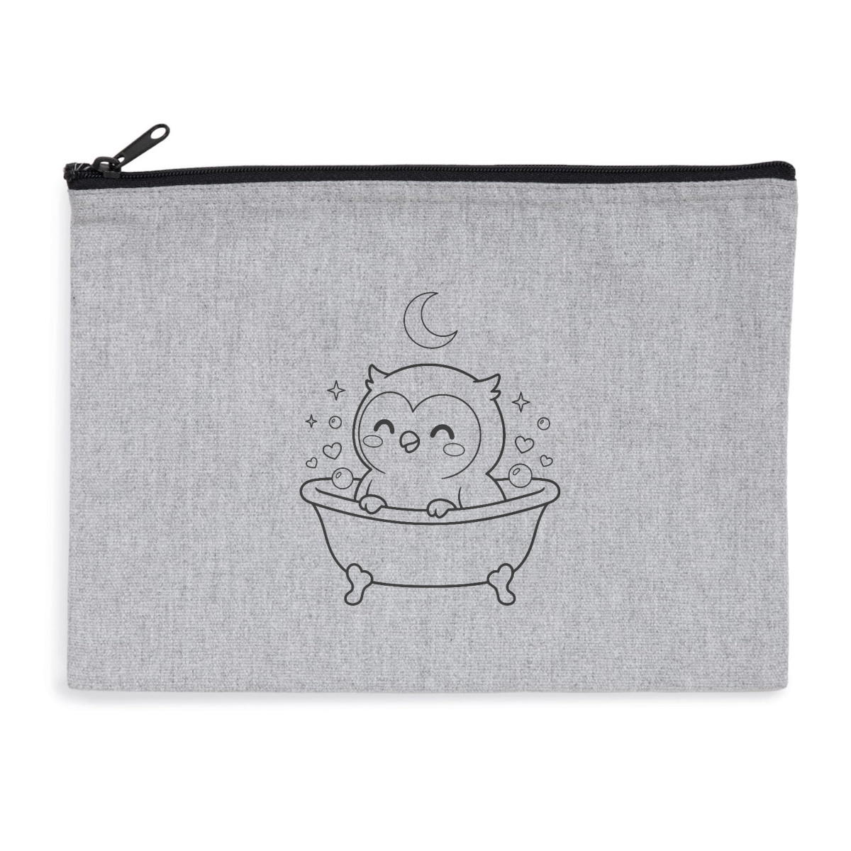 Pochette zippée recyclée - chouette bain de lune