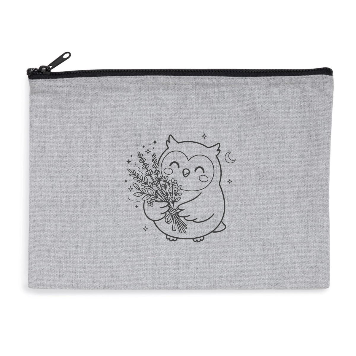 Pochette zippée recyclée - chouette herboriste