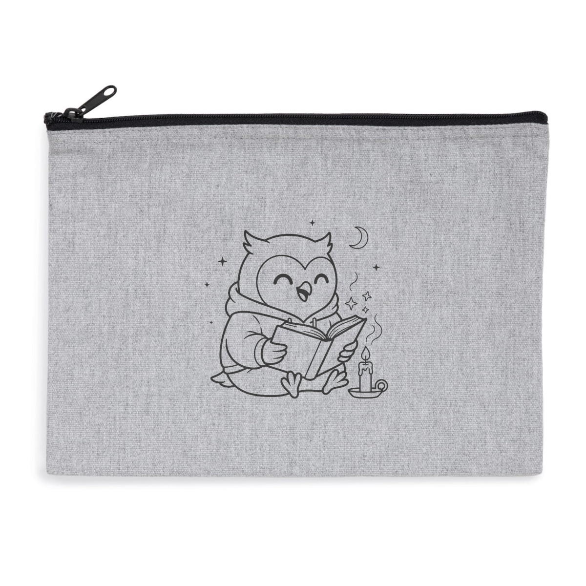 Pochette zippée recyclée - chouette grimoire