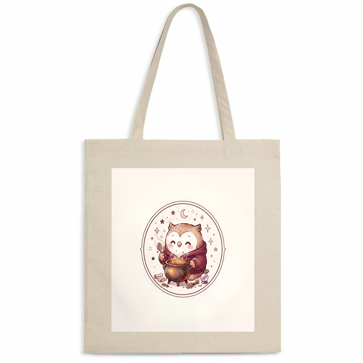 Totebag léger – Chouette et son chaudron magique - Image
