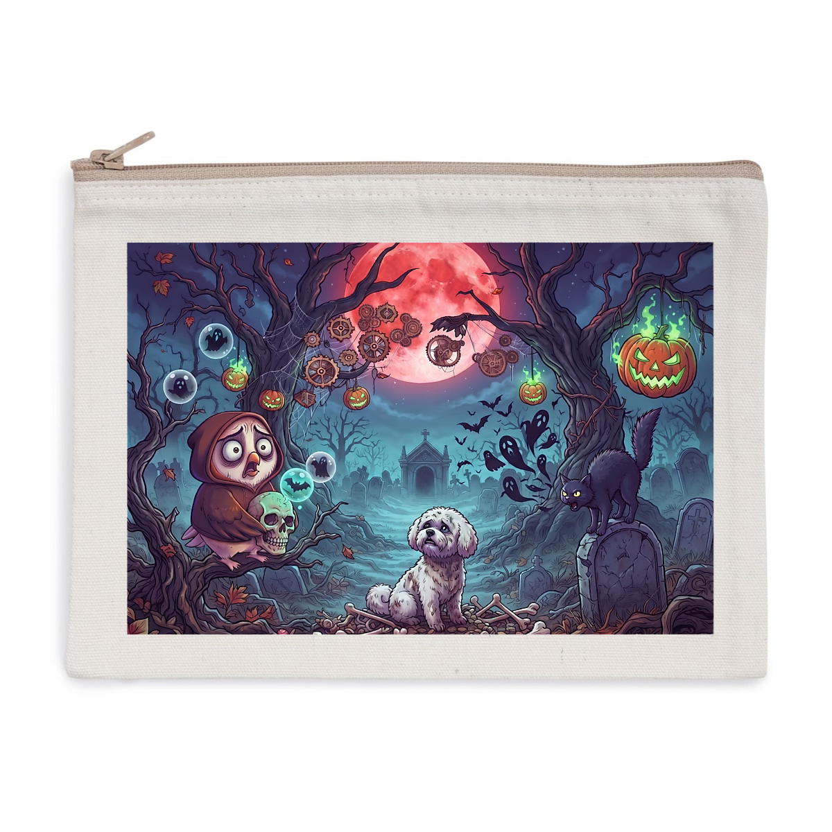 Pochette zippée recyclée - Halloween 1 - Image