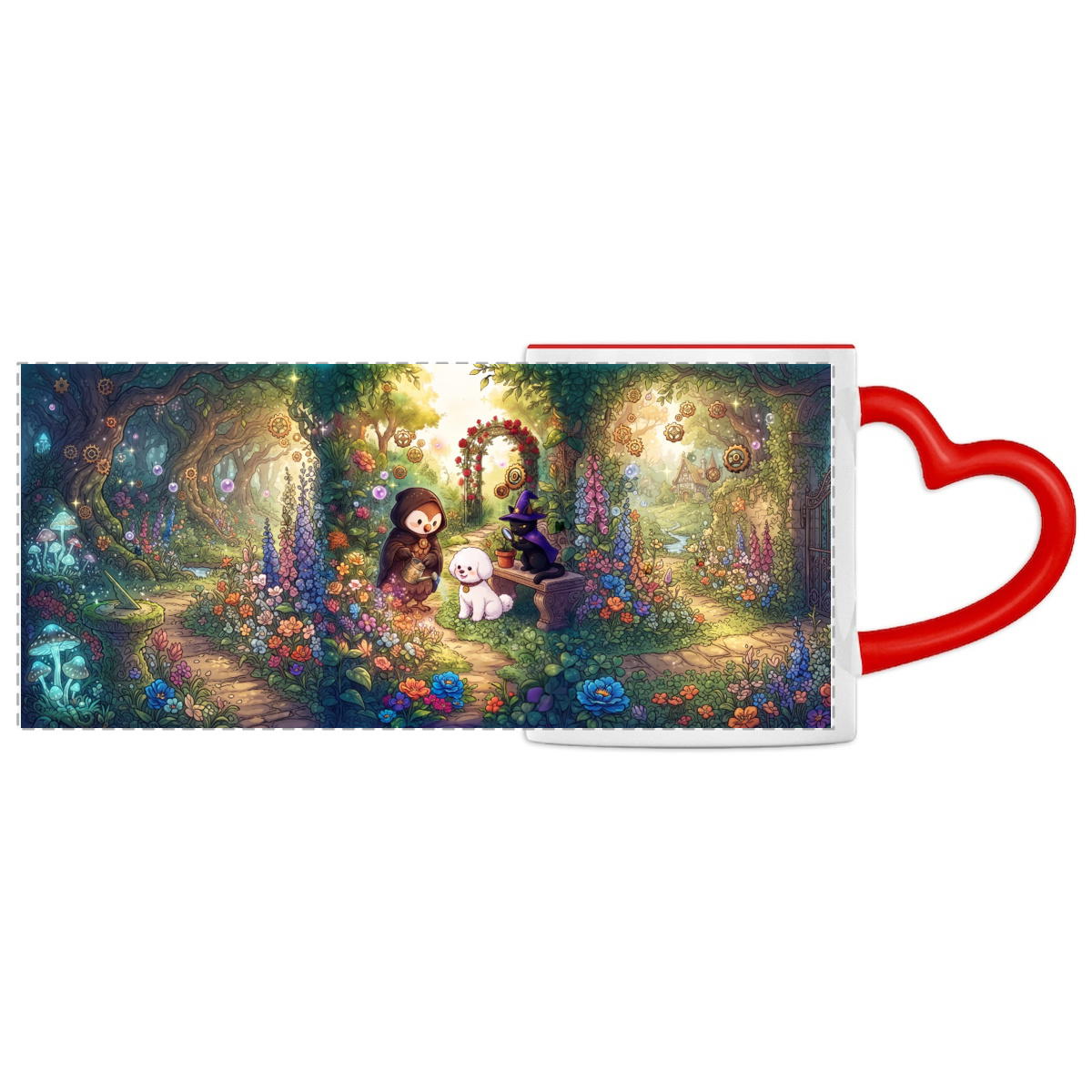 Mug anse en coeur - Panoramique jardin
