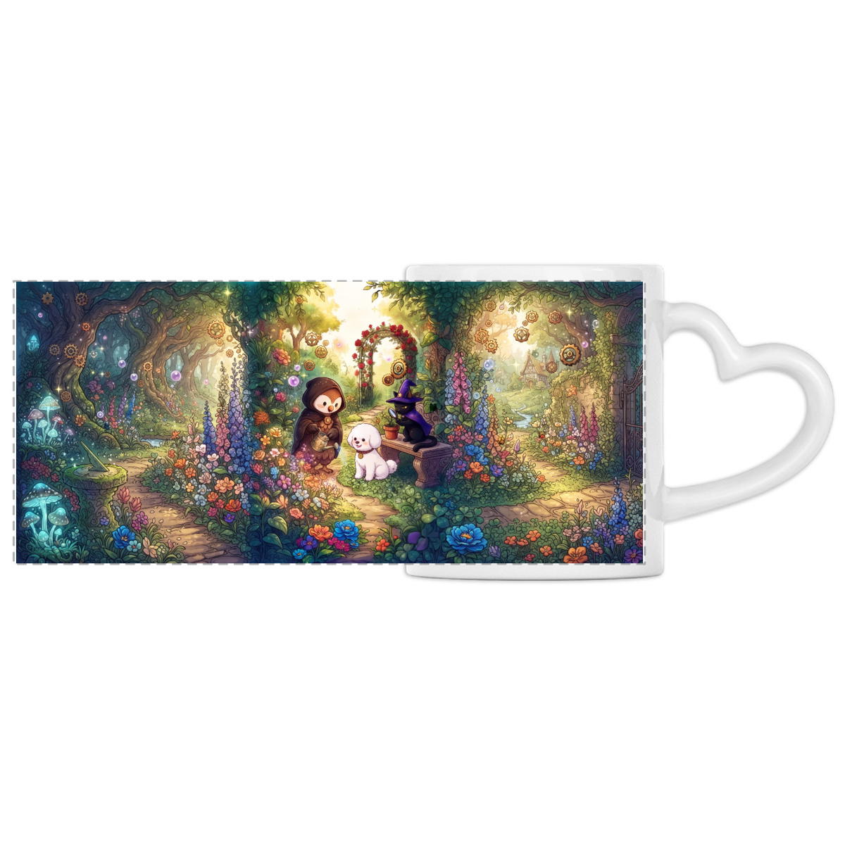 Mug anse en coeur - Panoramique jardin - Image