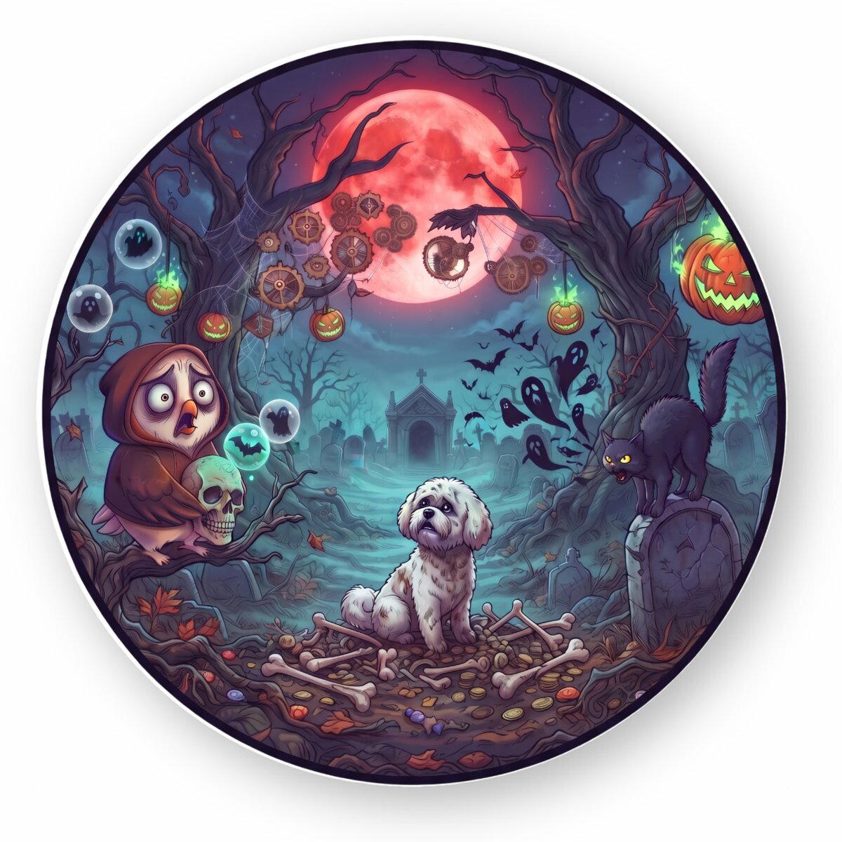 Autocollant Rond - Halloween