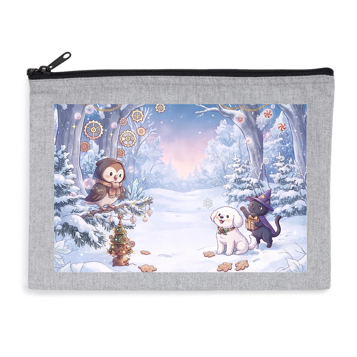 Pochette zippée recyclée - Noël
