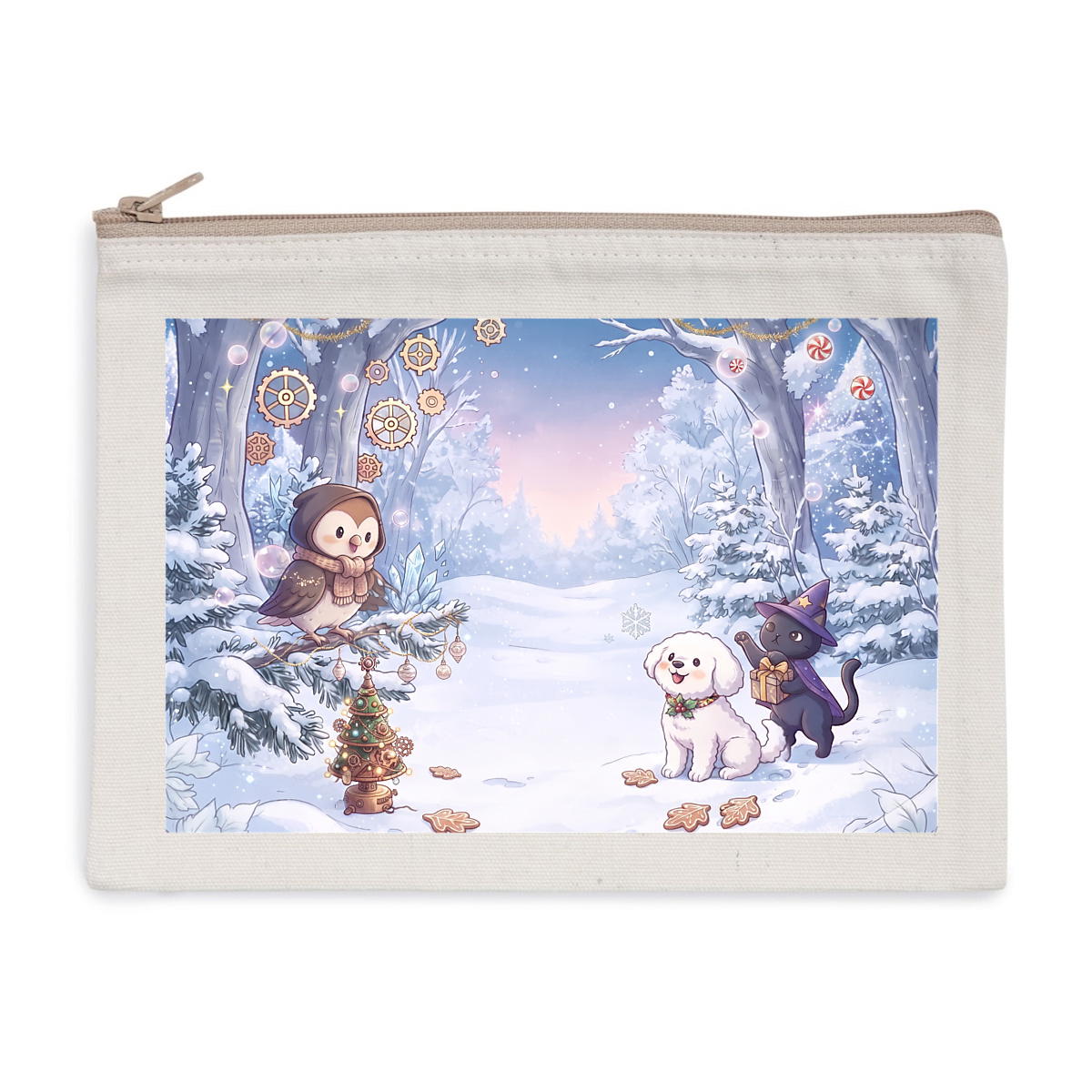 Pochette zippée recyclée - Noël - Image