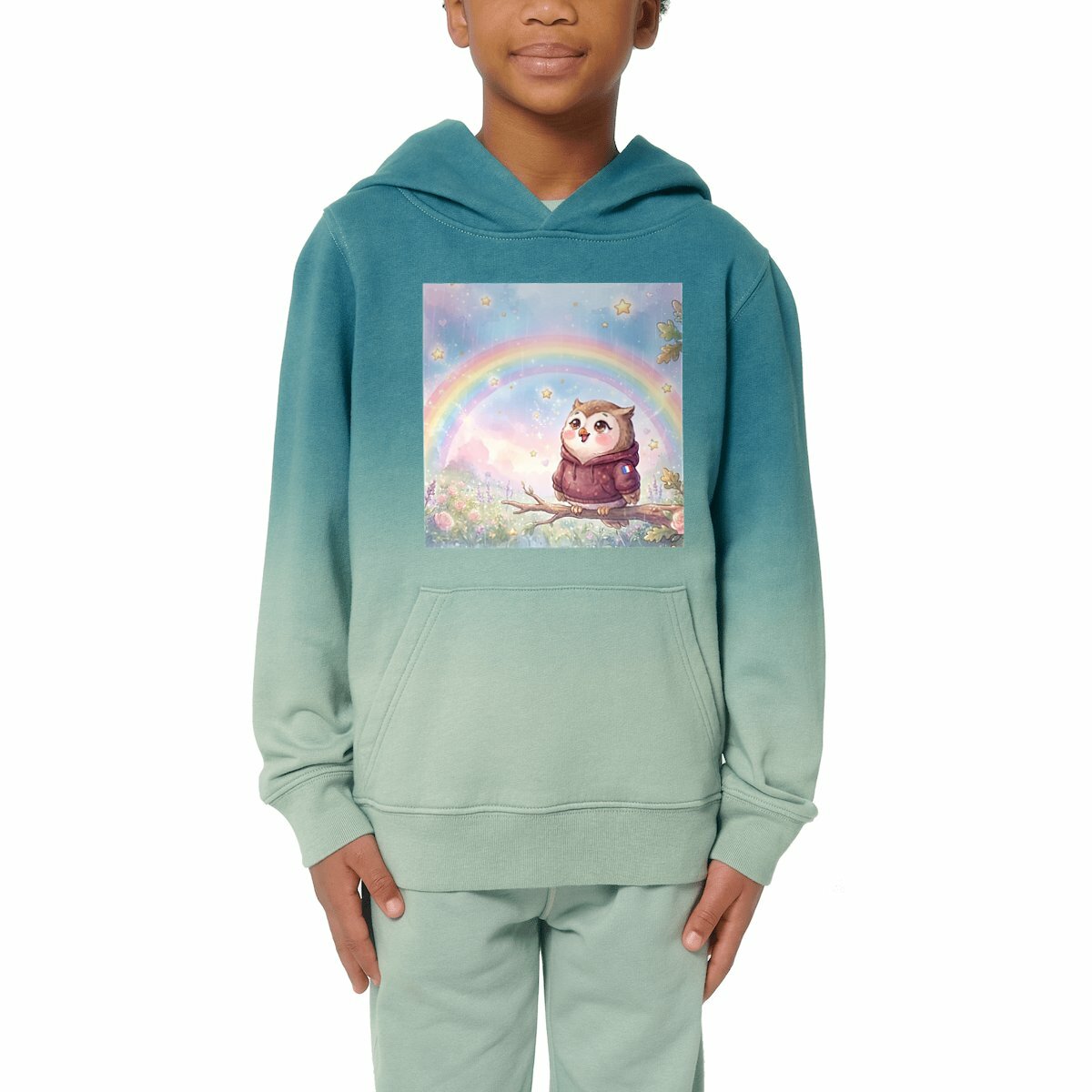 Sweat à capuche Enfant Dip Dye - Arc en ciel