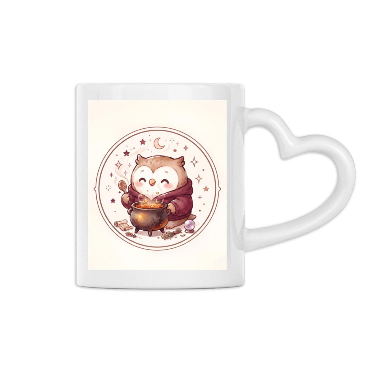 Mug cœur – Chouette et son chaudron magique - Image