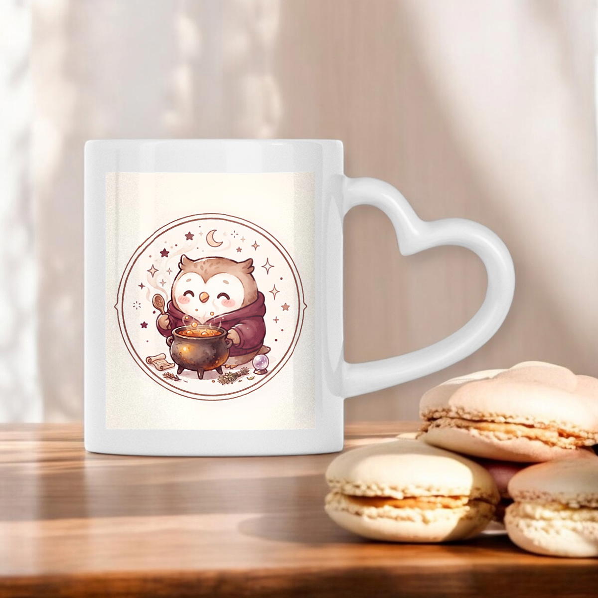 Mug cœur – Chouette et son chaudron magique