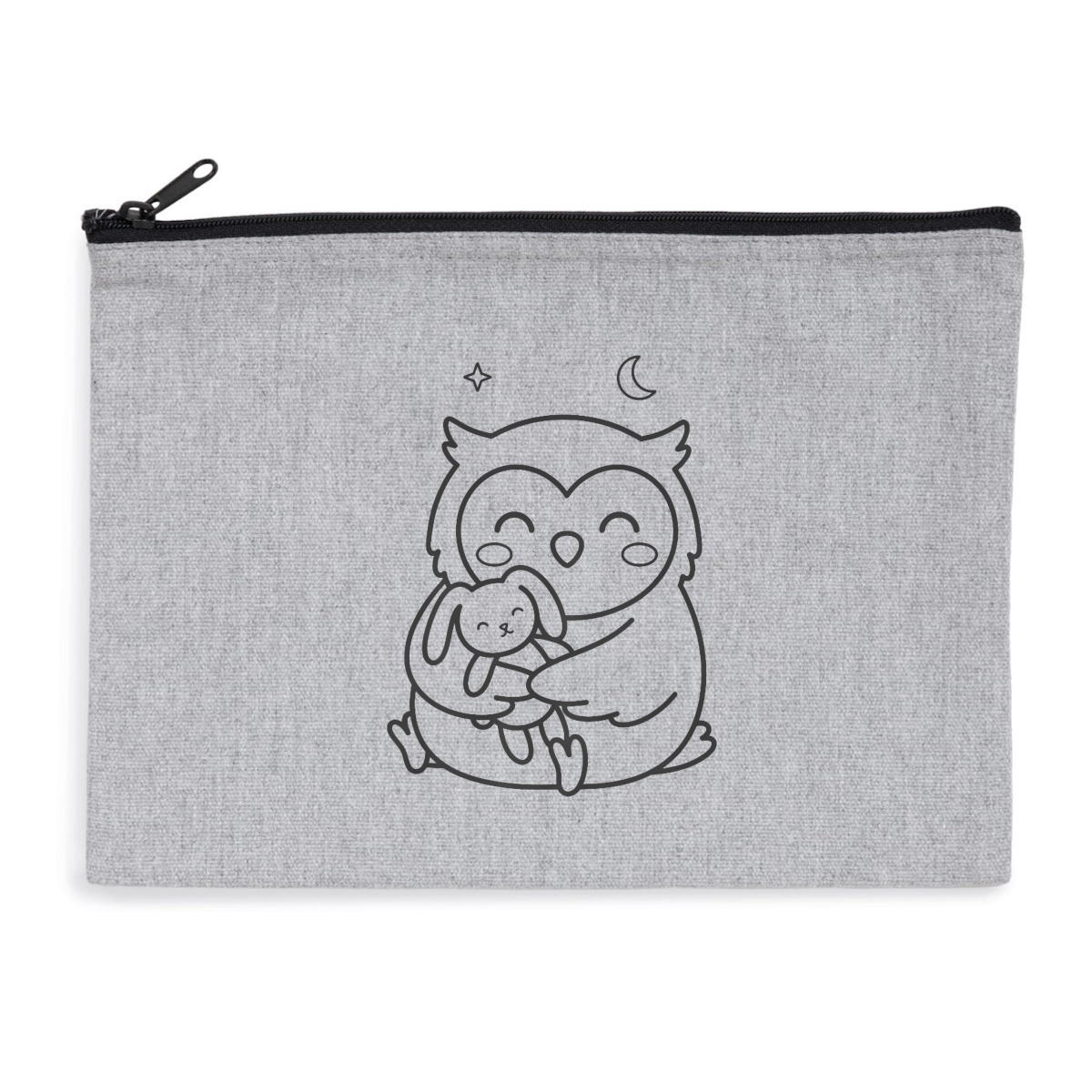 Pochette zippée recyclée - chouette doudou