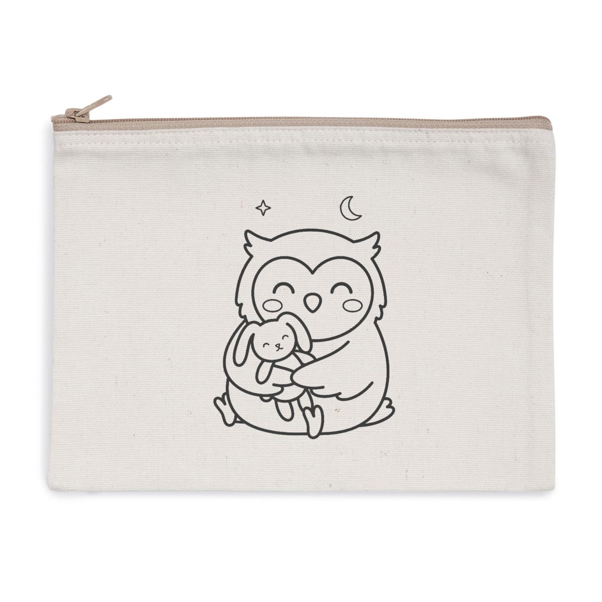 Pochette zippée recyclée - chouette doudou - Image