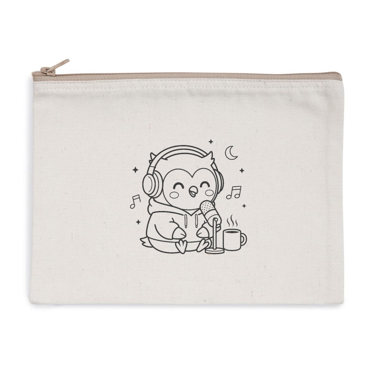 Pochette zippée recyclée - chouette podcast - Image