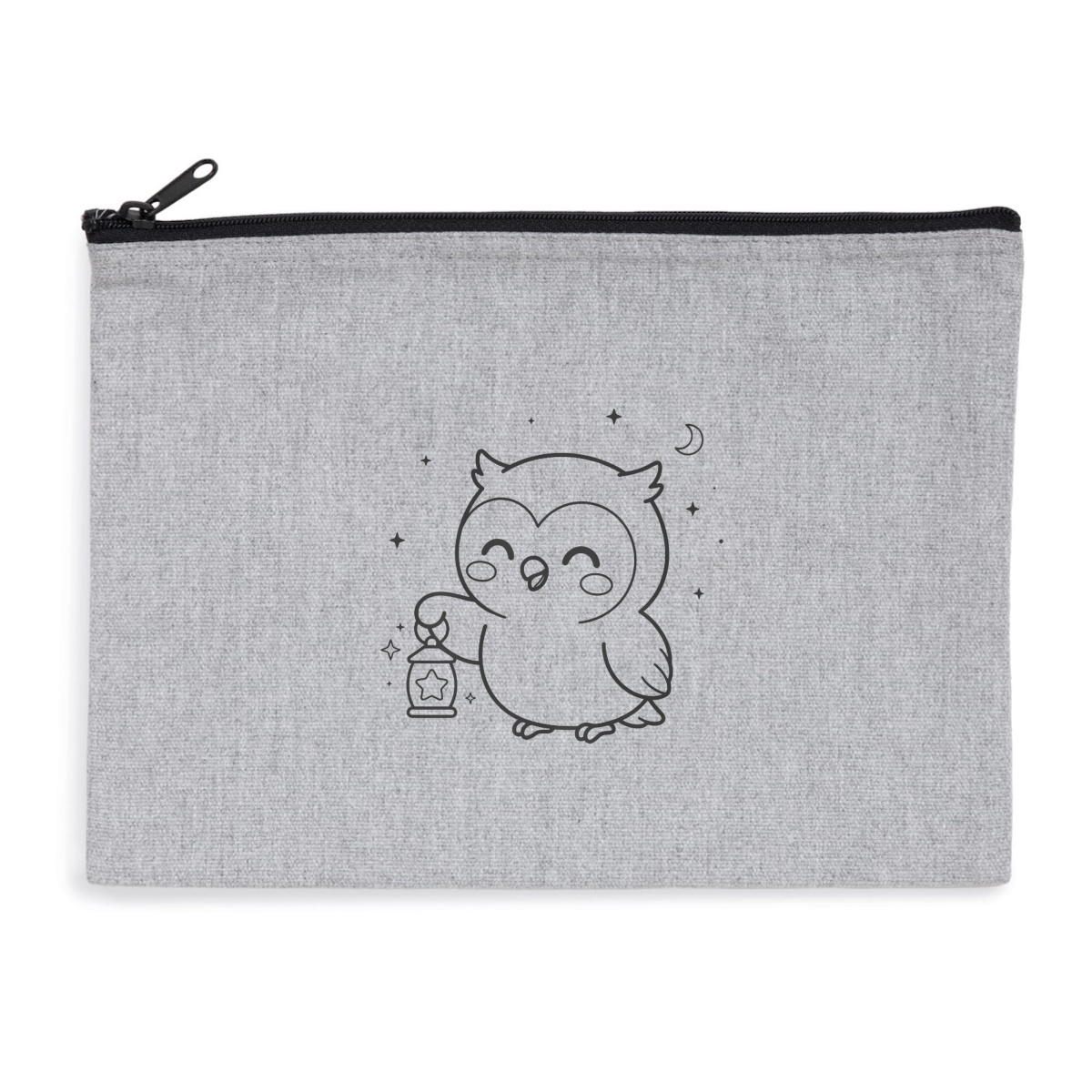 Pochette zippée recyclée - chouette lanterne
