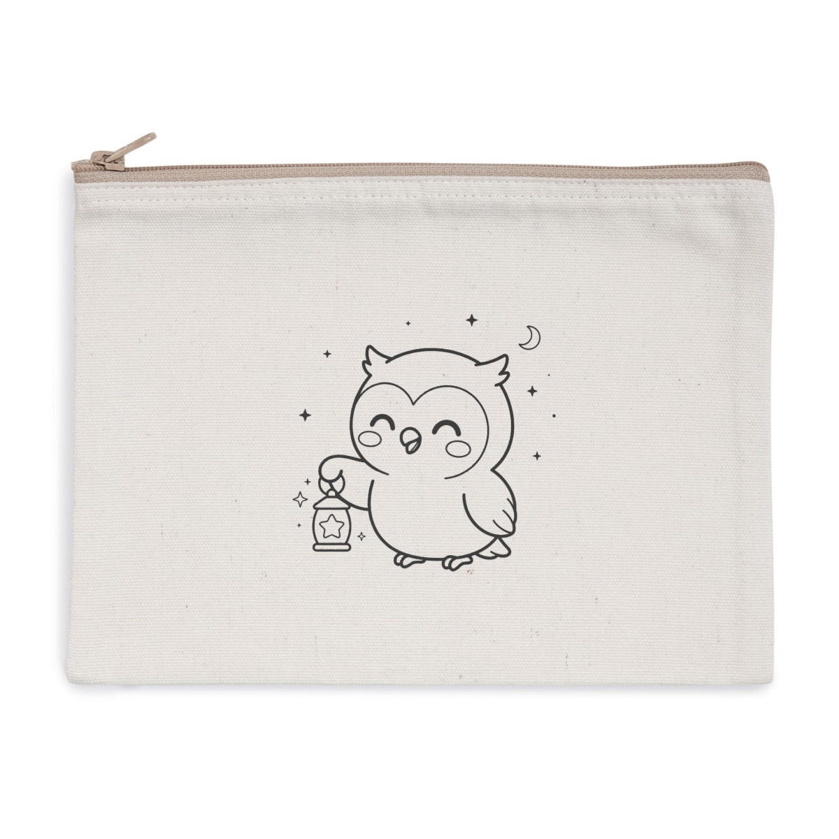 Pochette zippée recyclée - chouette lanterne - Image