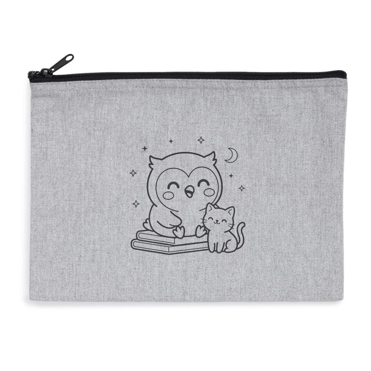 Pochette zippée recyclée - chouette chat