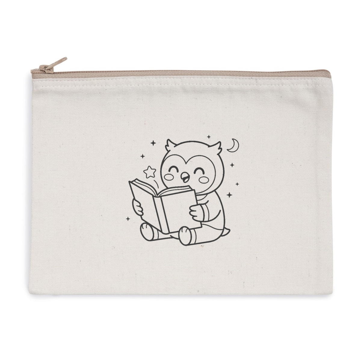 Pochette zippée recyclée - chouette histoire - Image