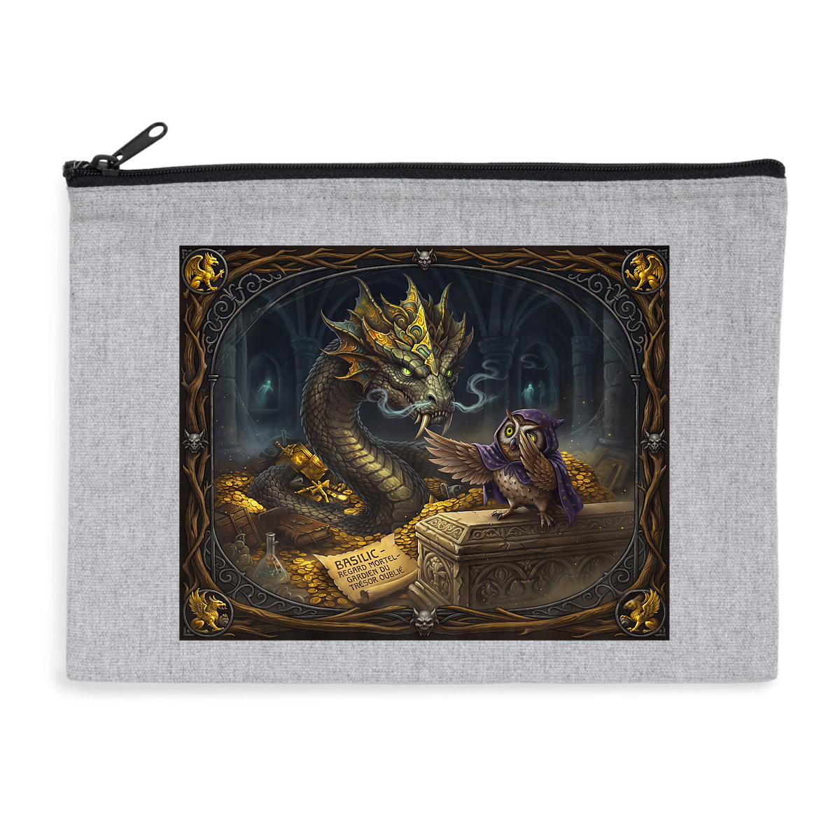 Pochette zippée recyclée - Basilic
