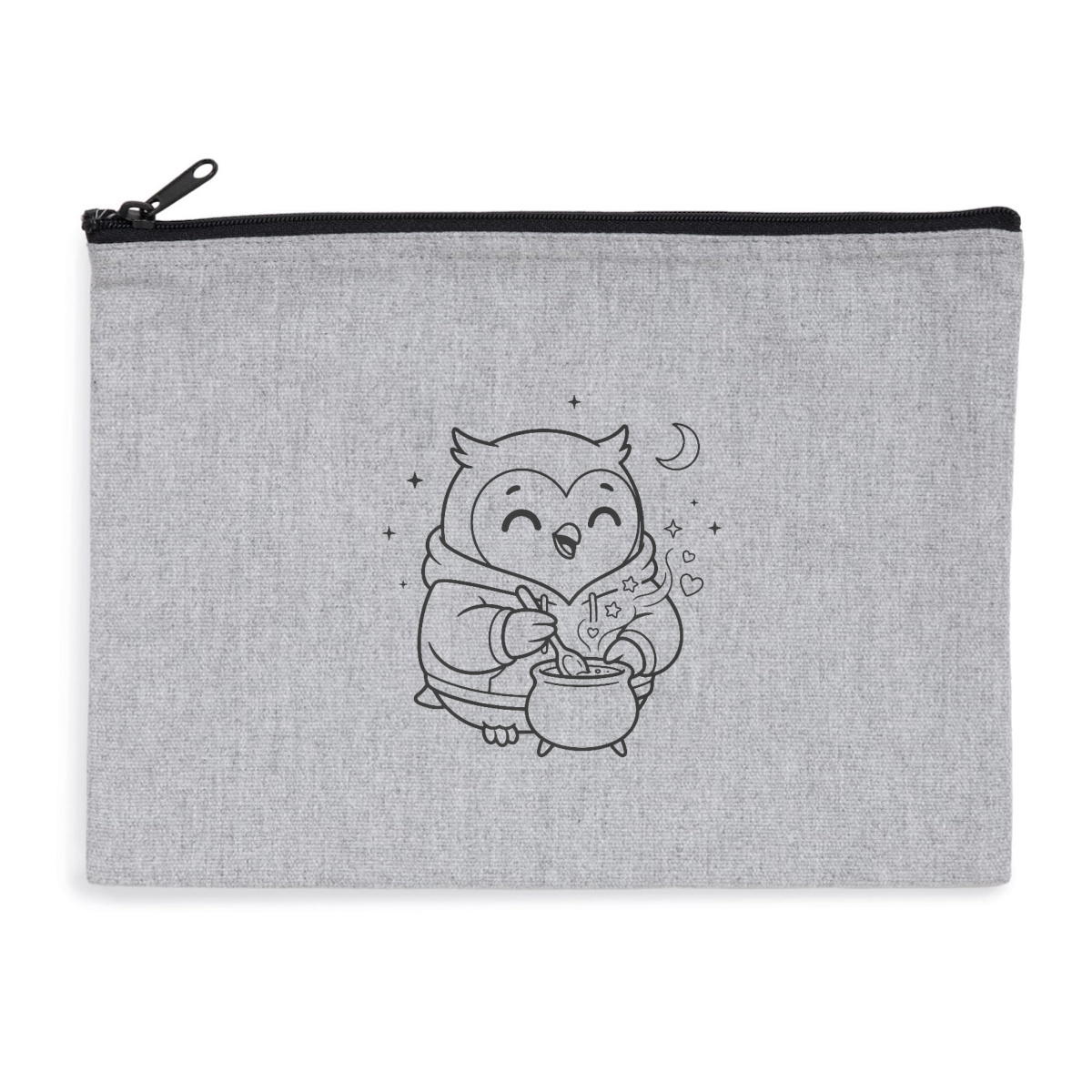 Pochette zippée recyclée - chouette chaudron