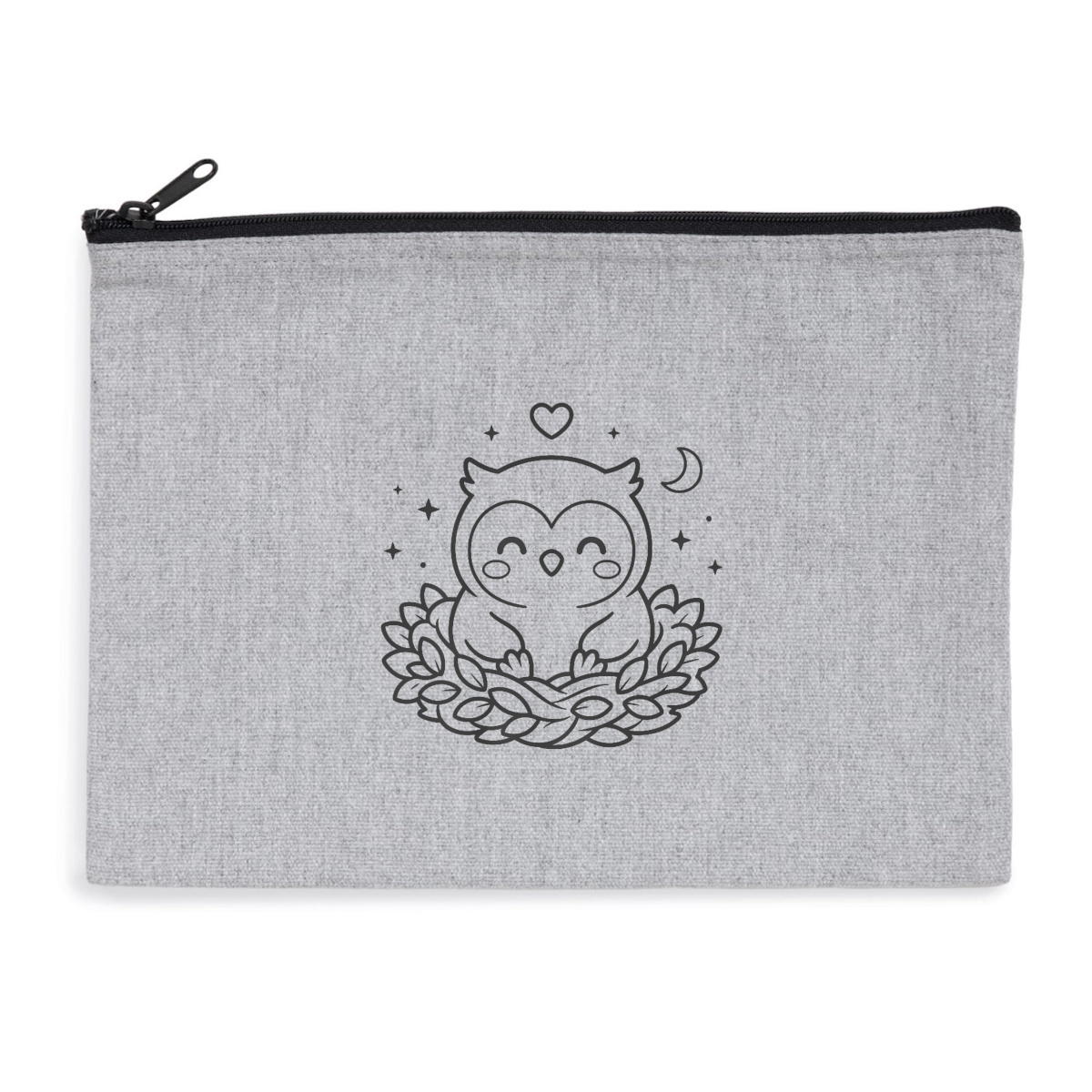 Pochette zippée recyclée - chouette nid