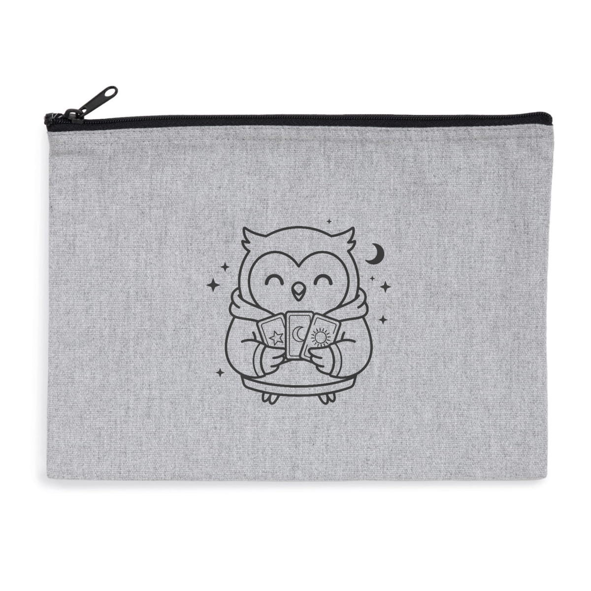 Pochette zippée recyclée - chouette tarot