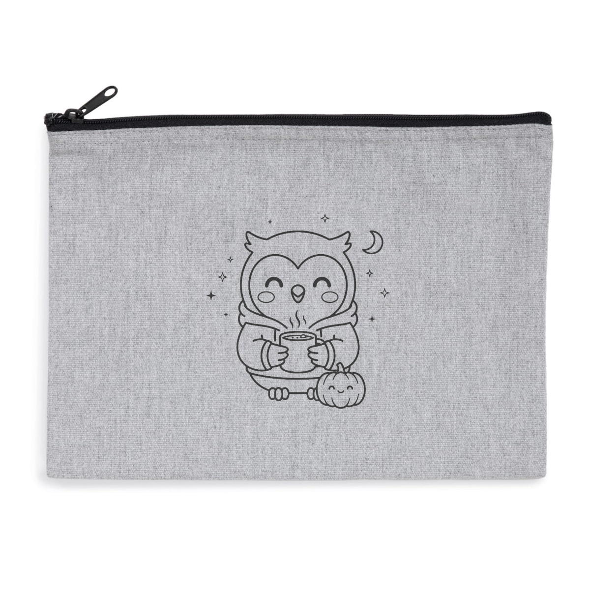 Pochette zippée recyclée - chouette citrouille