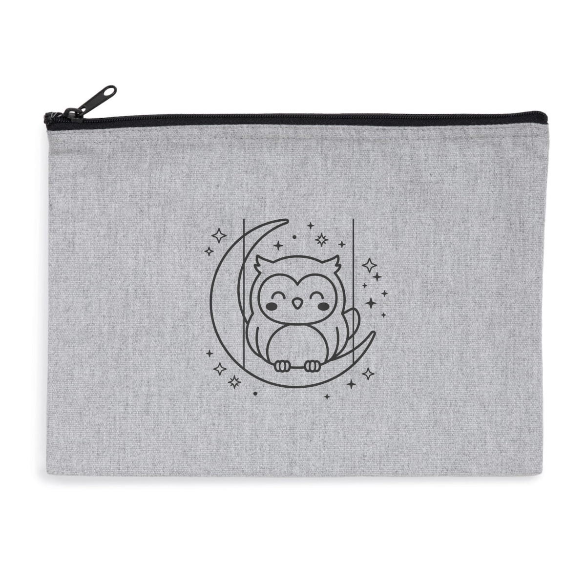 Pochette zippée recyclée - chouette balançoire