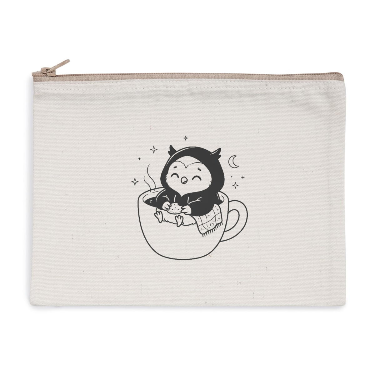 Pochette zippée recyclée - chouette tasse - Image