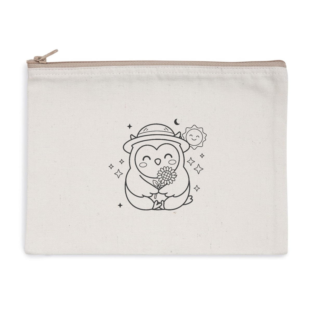 Pochette zippée recyclée - chouette été - Image